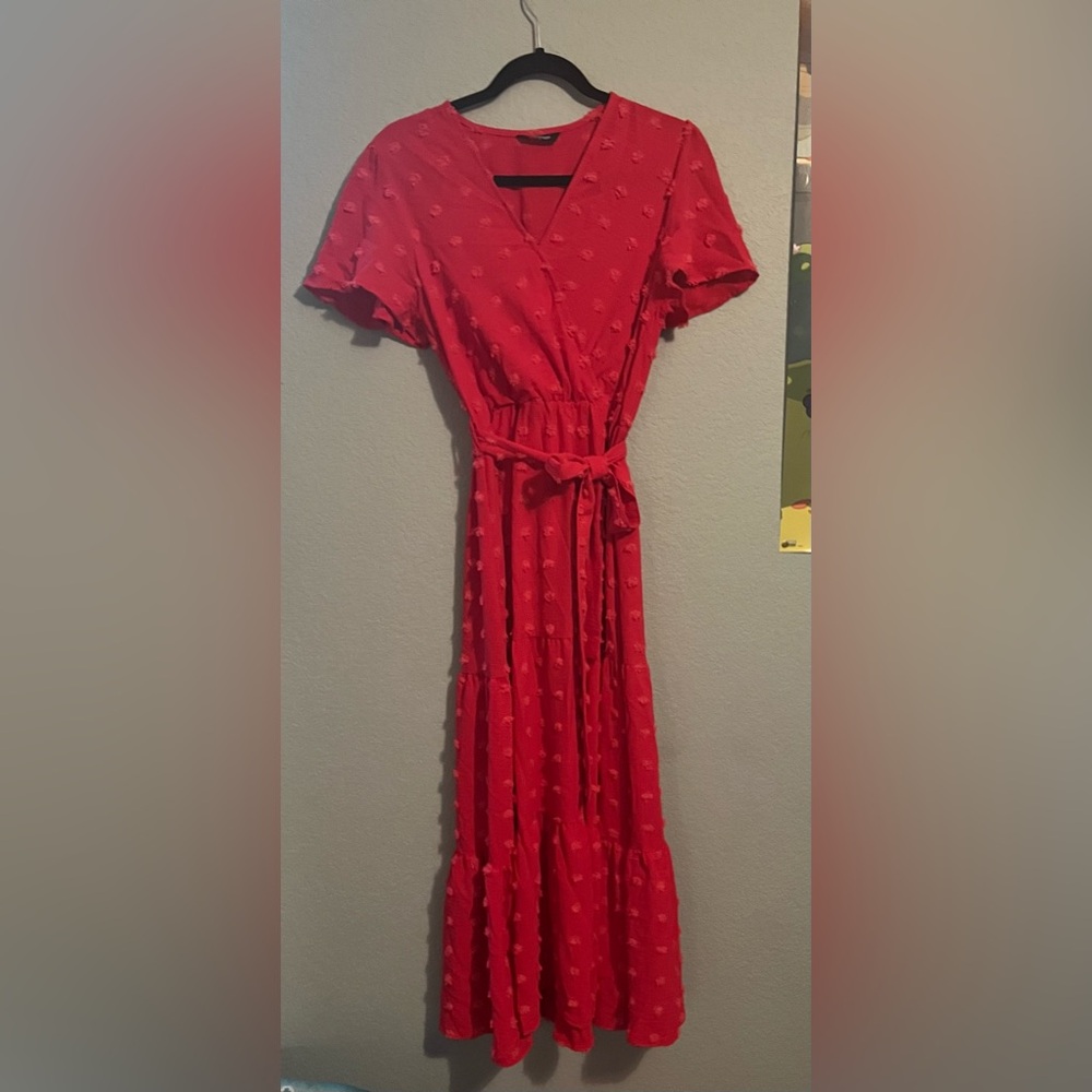 Lovely hot pink maxi dress.